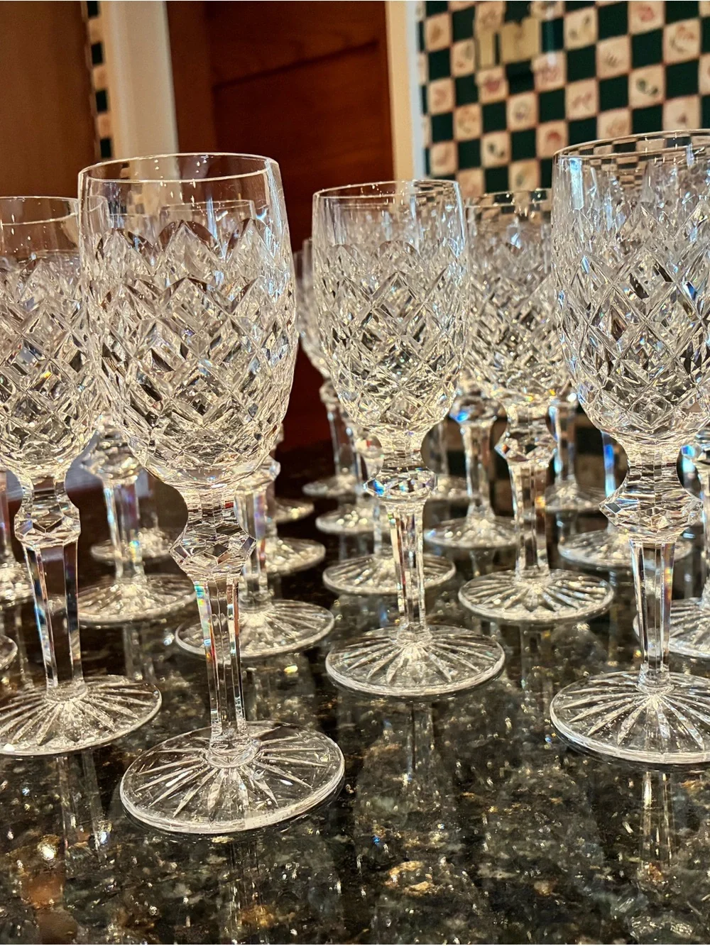 23 Waterford “Powerscourt” Sherry glasses $23. each